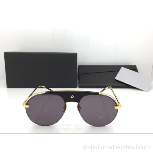 Custom Sun Glasses Semi Rimless Round Sunglasses for Women Supplier